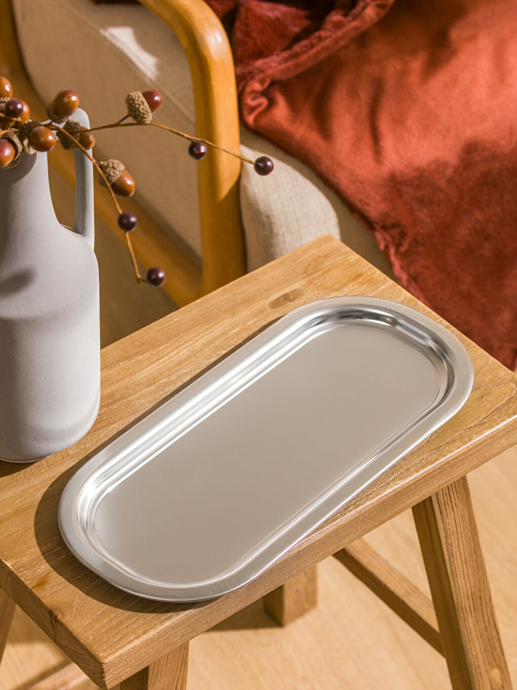 Gri Metal Tepsi 35 cm-1