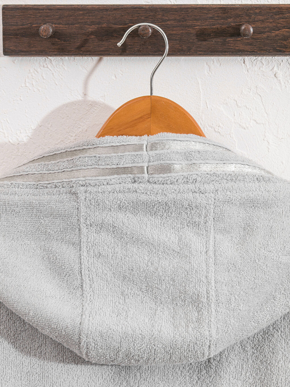 Antrasit Unisex Kapüşonlu Bornoz-3