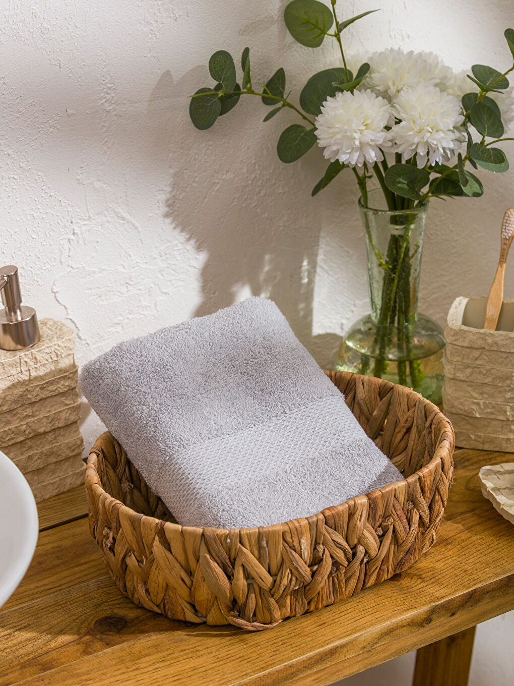 Gri Basic Yüz Havlusu 50x80 cm-1