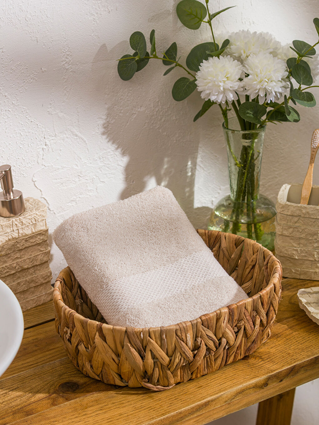 Bej Basic Yüz Havlusu 50x80 cm-1