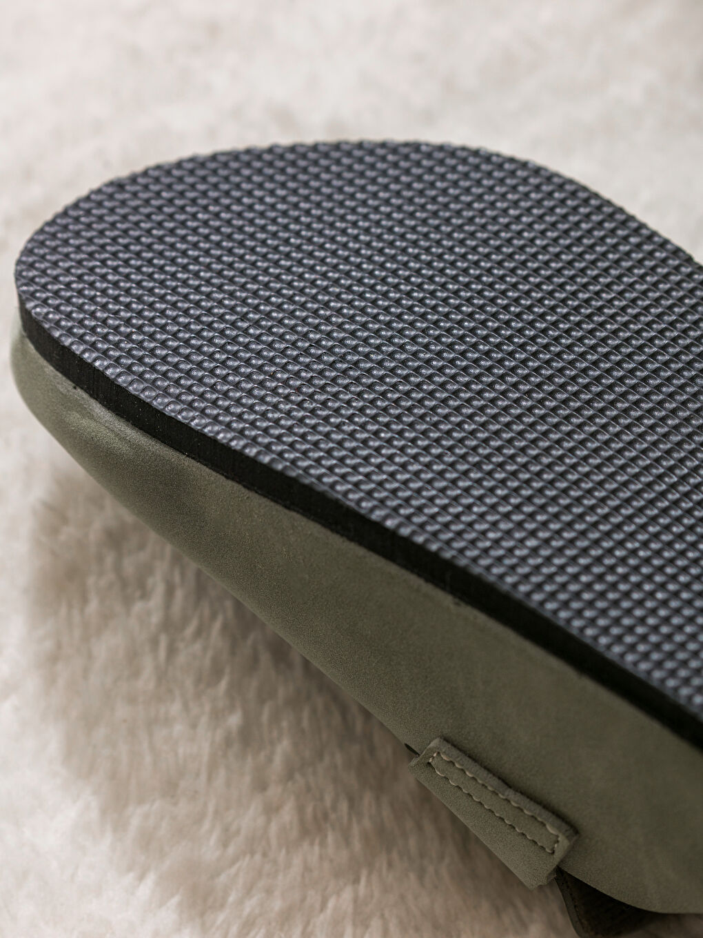 Haki Süet Görünümlü Kadın Ev Terliği-5