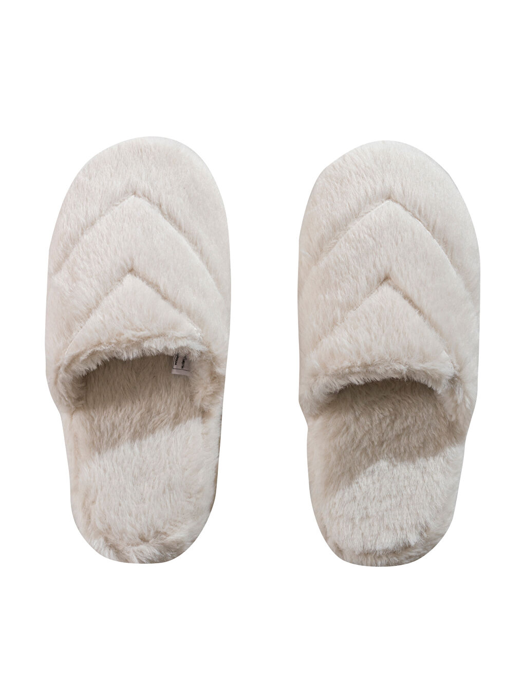 Bej Nakışlı Pelüş Kız Çocuk Ev Terliği-5