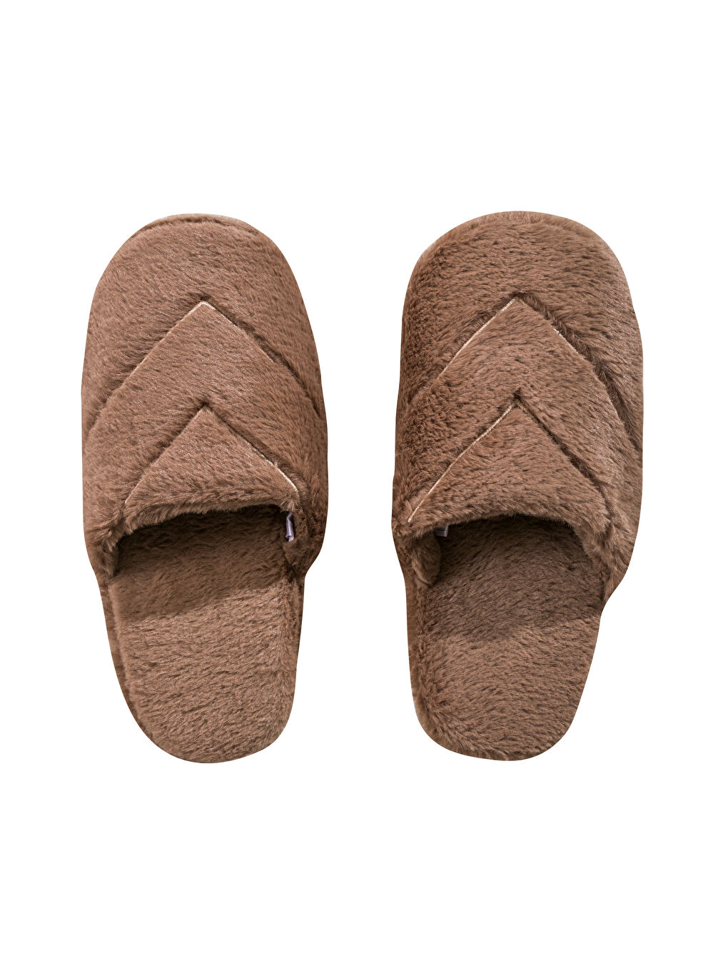 Kahverengi Nakışlı Pelüş Kız Çocuk Ev Terliği-4