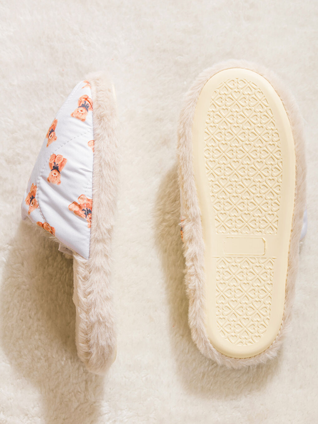 Karışık Ayı Teddy Baskılı Kadın Ev Terliği-3