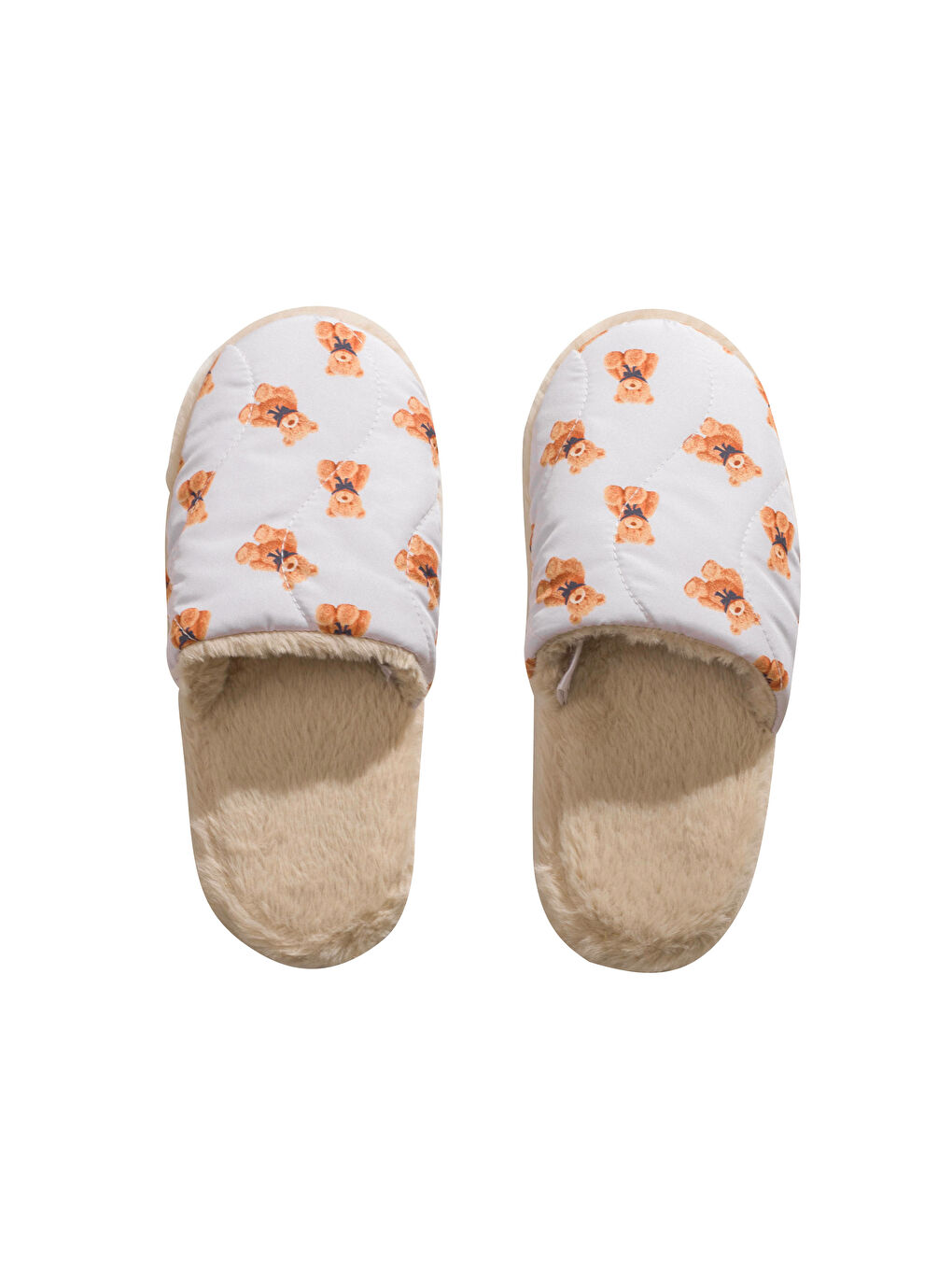 Karışık Ayı Teddy Baskılı Kadın Ev Terliği-5