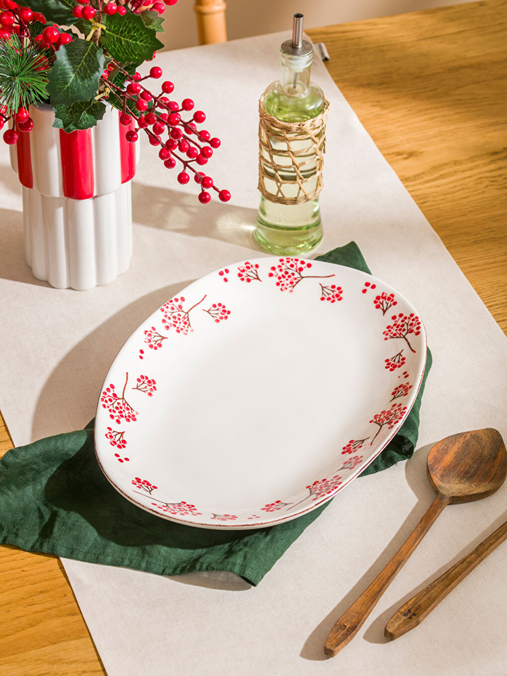 Karışık Baskılı Seramik Salata Tabağı 36 cm-1