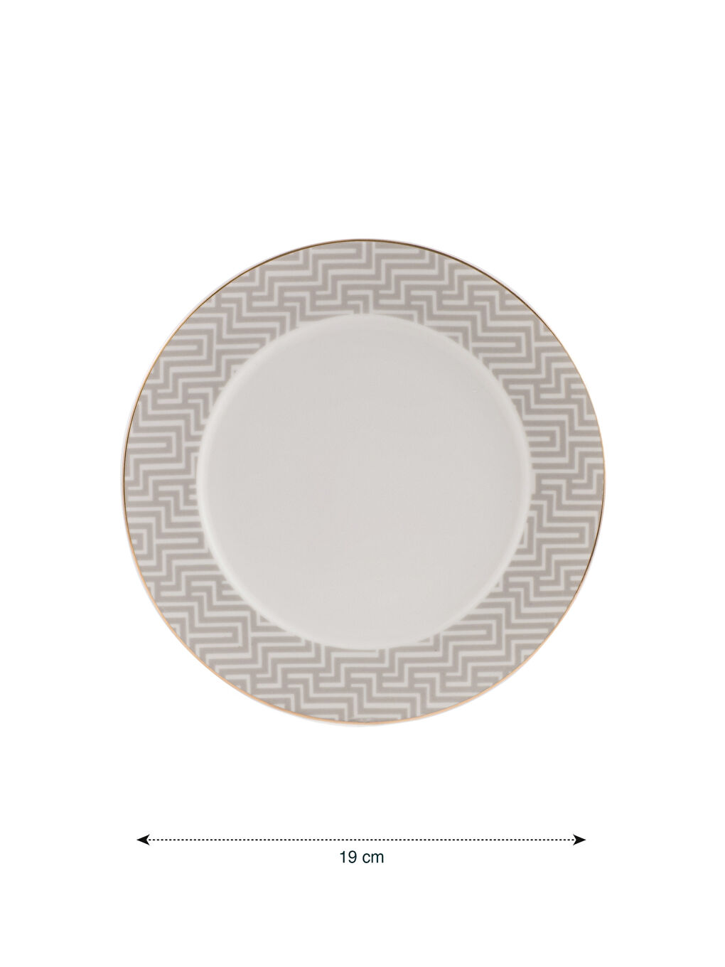 Bej Desenli Porselen Pasta Tabağı 19 cm-3