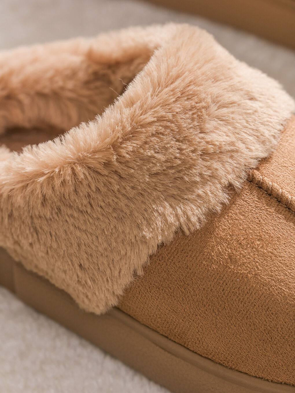 Kahverengi Pelüş Astarlı Kadın Ev Terliği-2