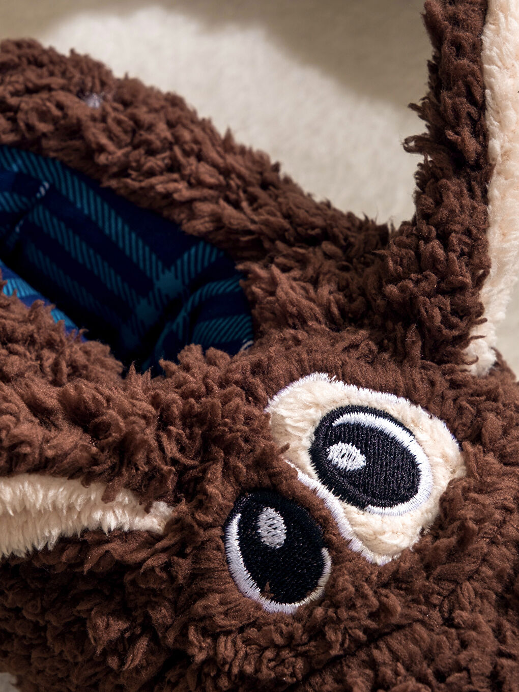 Kahverengi Hayvan Figürlü Pelüş Erkek Çocuk Panduf-2