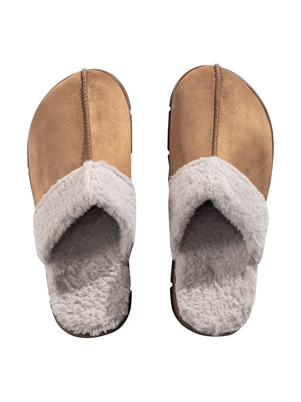 Kahverengi İçi Tüylü Kadın Ev Terliği-3