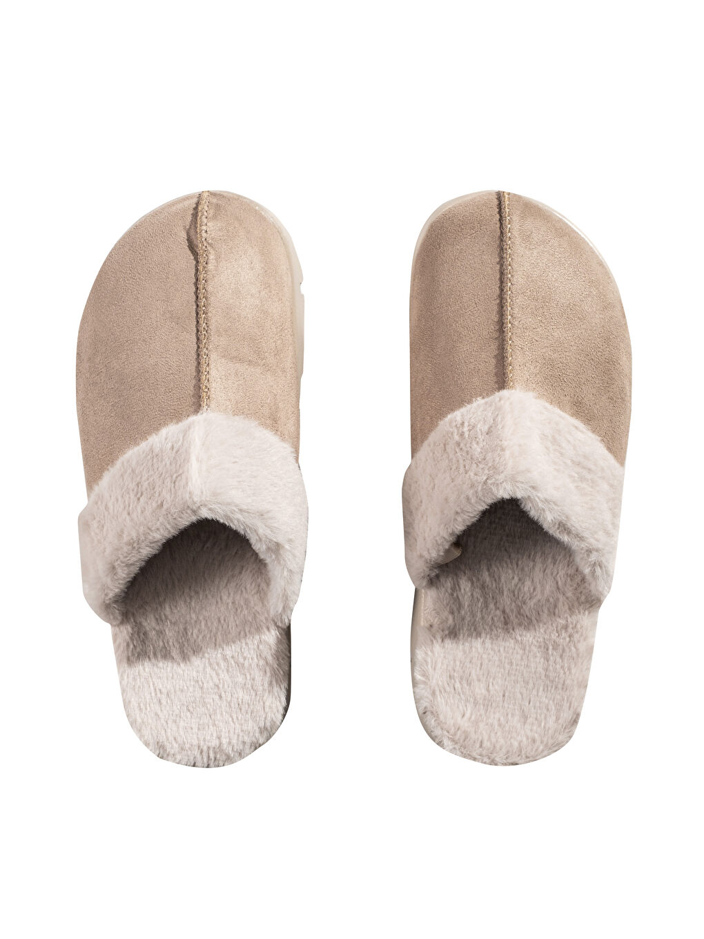 Bej İçi Tüylü Kadın Ev Terliği-5