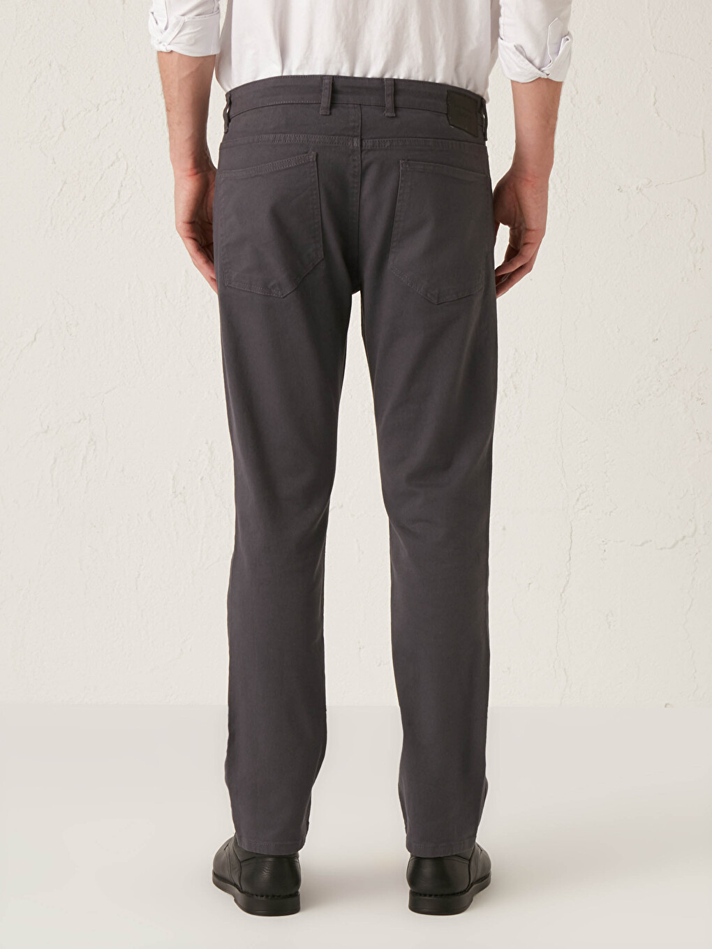 Slim Fit Twill Men's Trousers-3