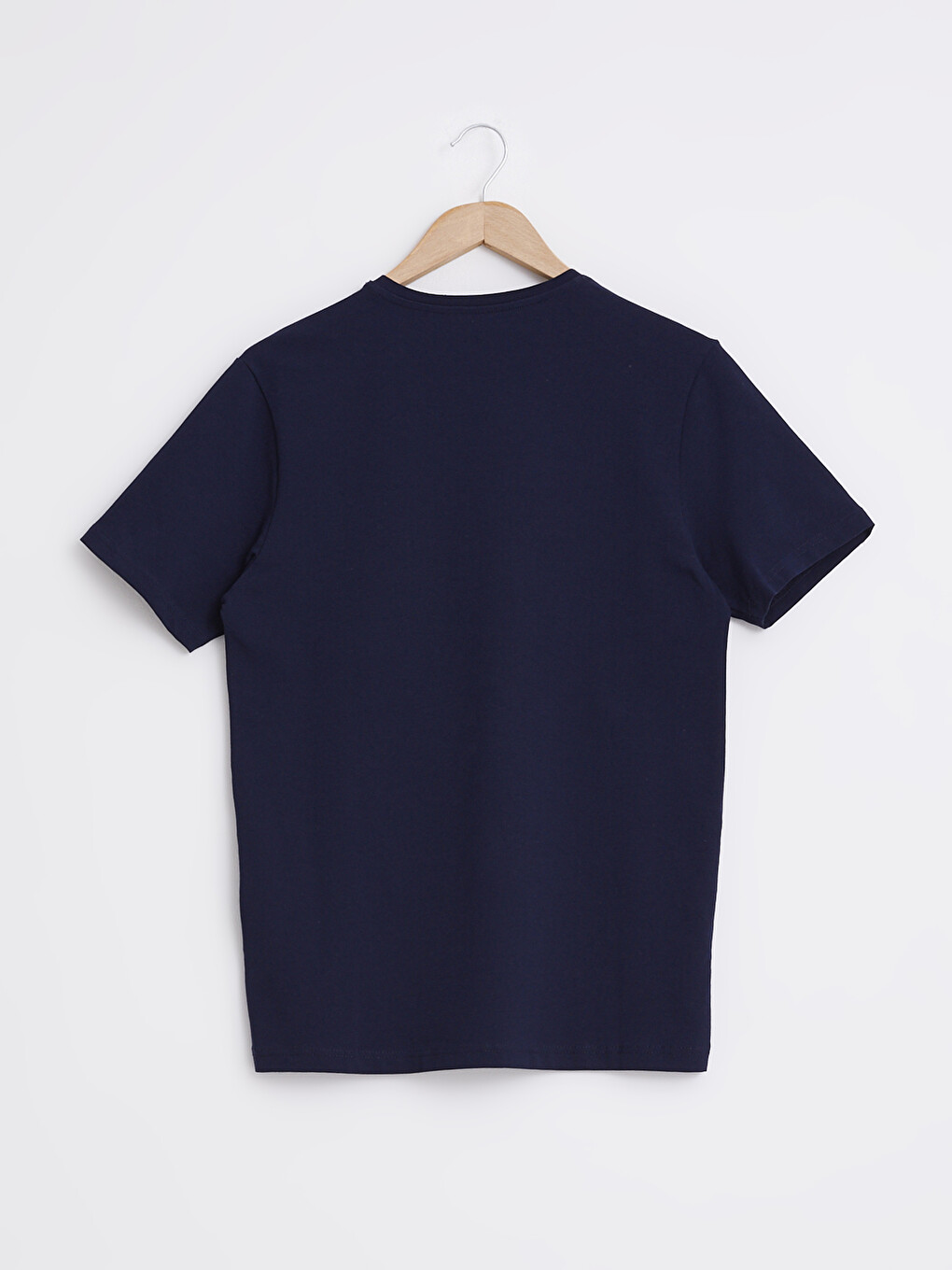 V-neck And Short Sleeve Cotton T-shirt-1