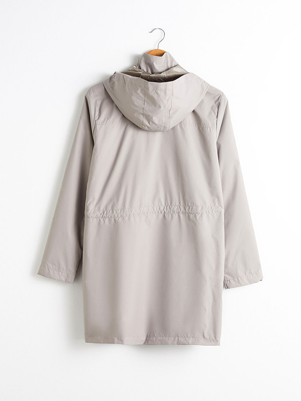 Bej Kapüşonlu İnce Yağmurluk-6