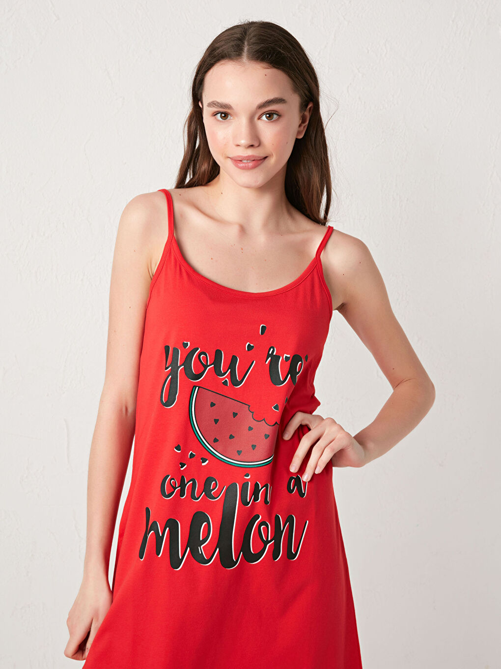 Rope Strap Printed Cotton Nightgown-2