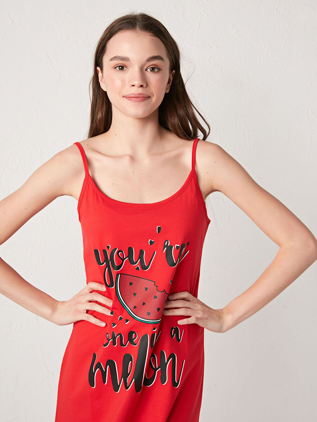 Rope Strap Printed Cotton Nightgown-3