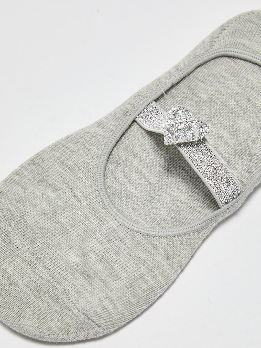 Silvery Heart Detailed Girl's Ballet Socks-1