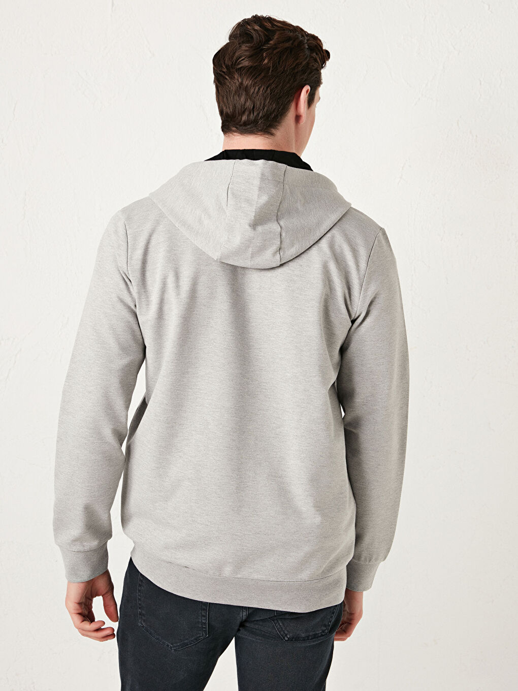 سويت شيرت مزود بغطاء رأس بسحاب للرجال-4