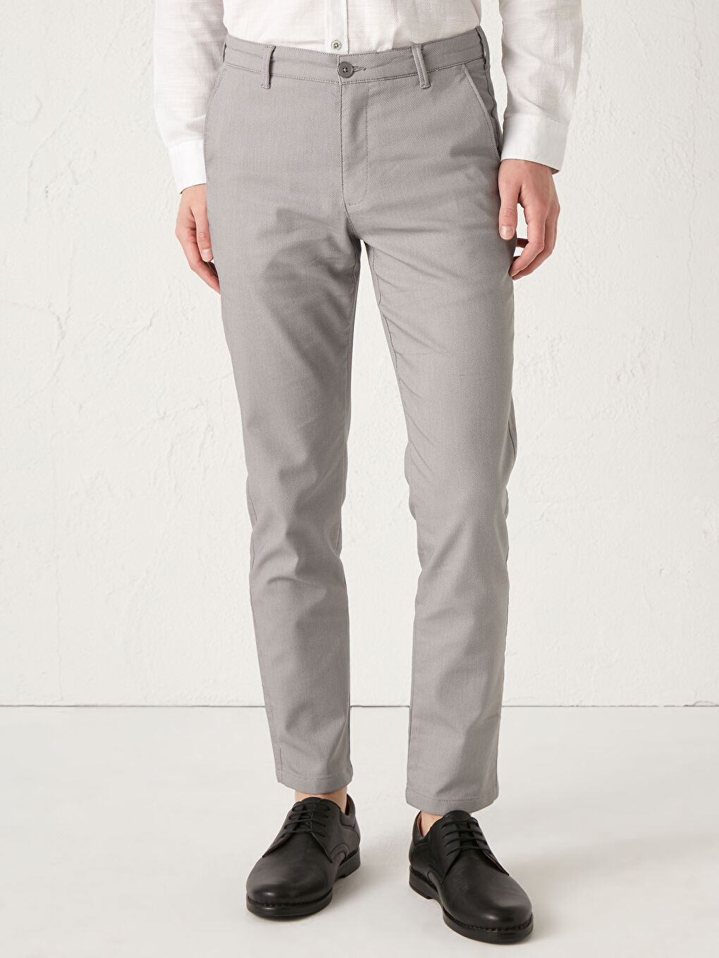 Slim Fit Textured Trousers-1