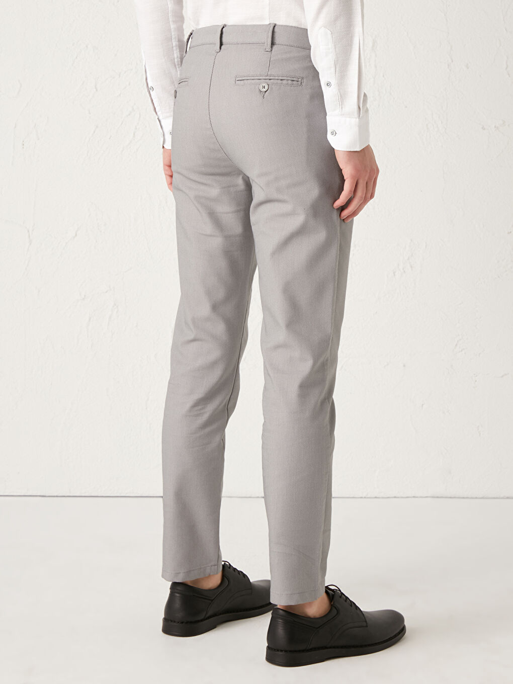 Slim Fit Textured Trousers-2
