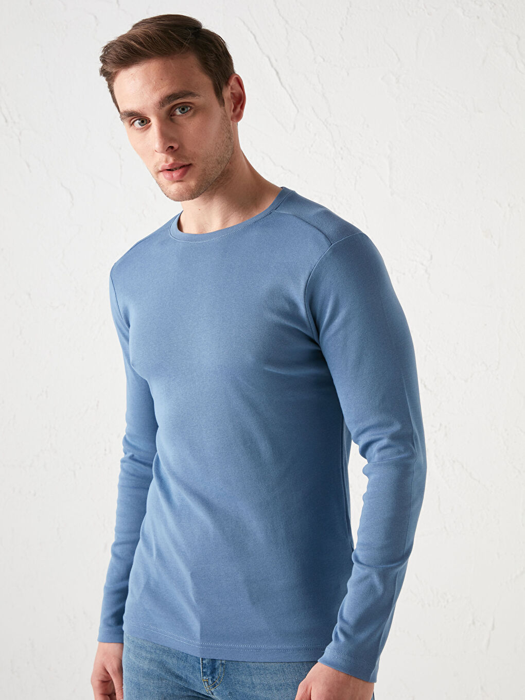 Mavi Bisiklet Yaka Uzun Kollu Basic Tişört