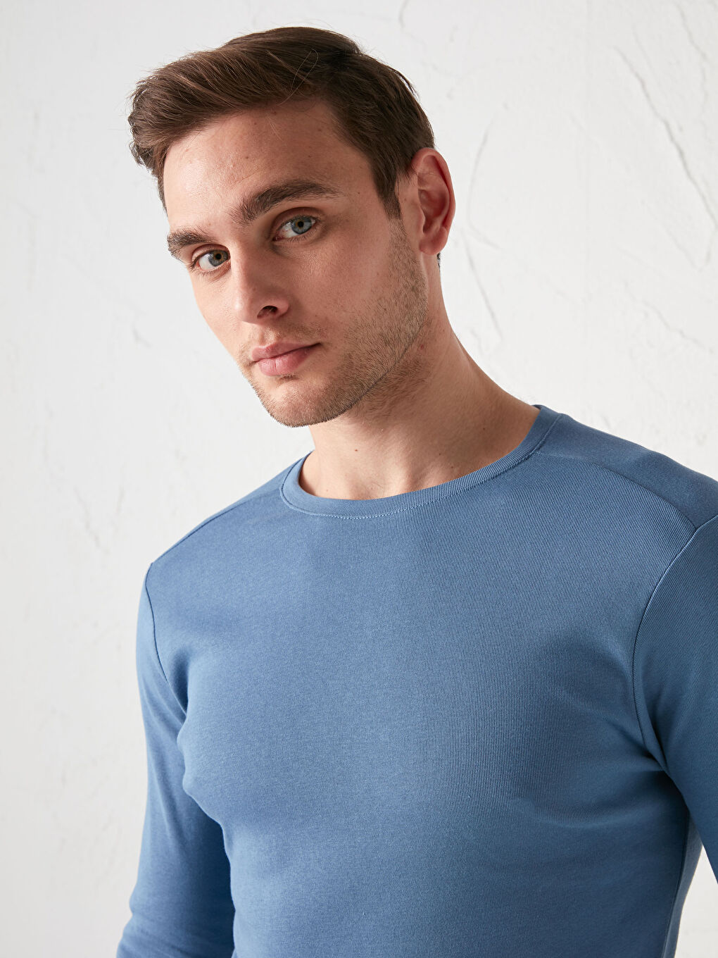 Mavi Bisiklet Yaka Uzun Kollu Basic Tişört-1