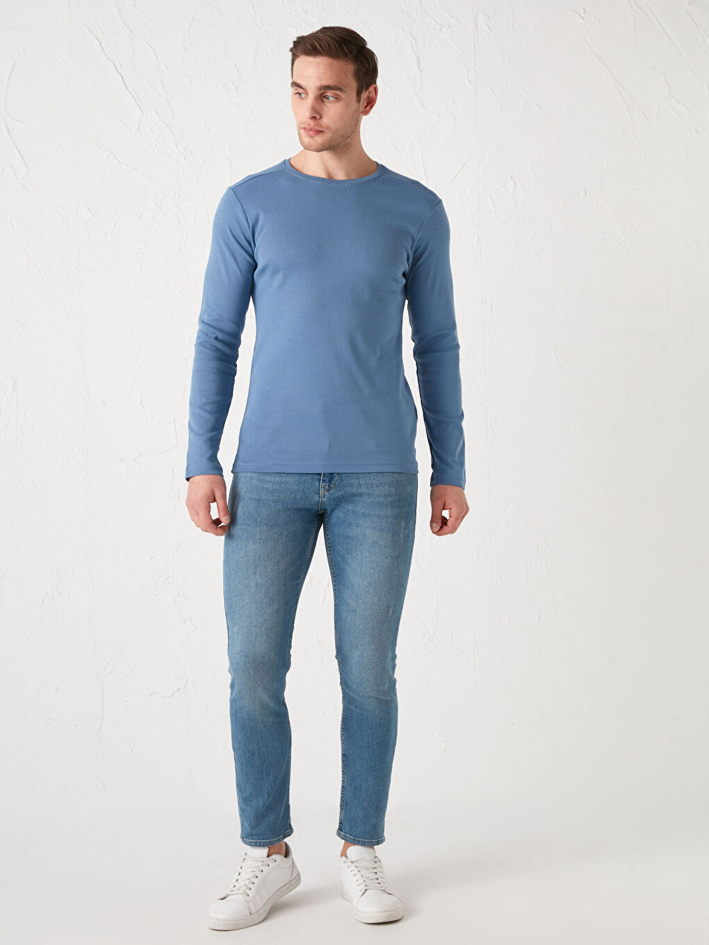 Mavi Bisiklet Yaka Uzun Kollu Basic Tişört-2