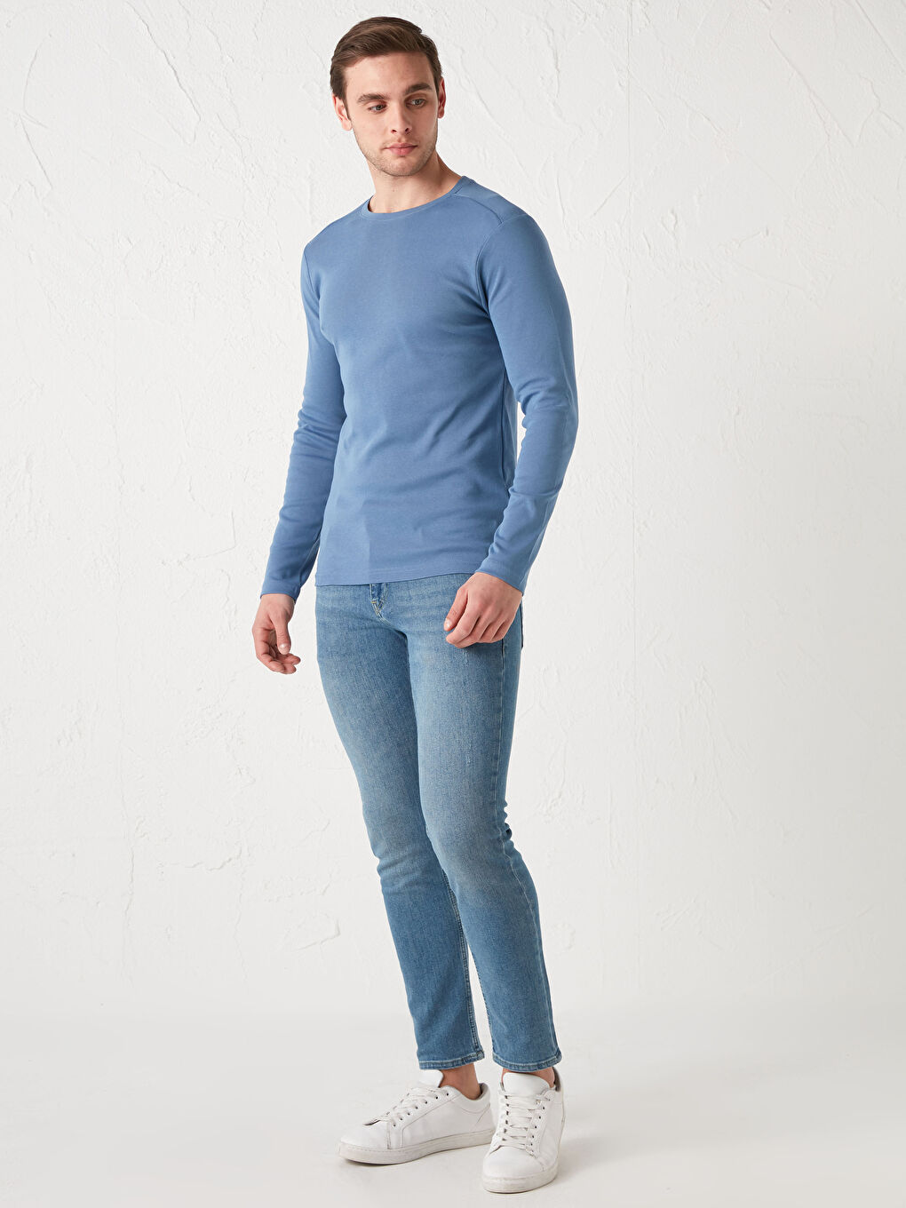 Mavi Bisiklet Yaka Uzun Kollu Basic Tişört-3