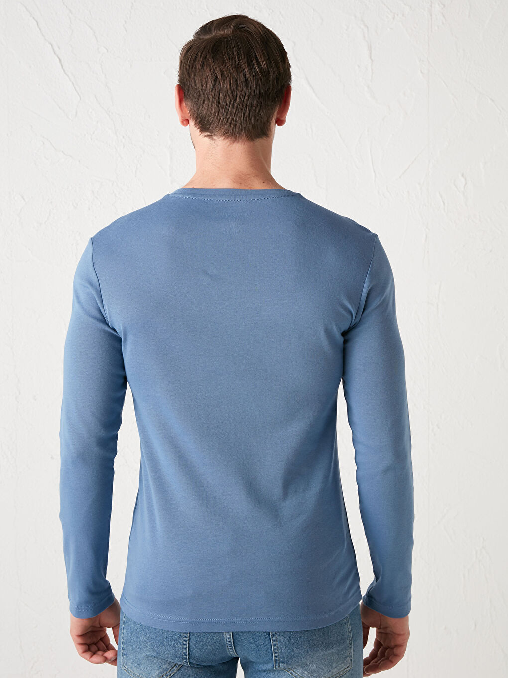 Mavi Bisiklet Yaka Uzun Kollu Basic Tişört-4