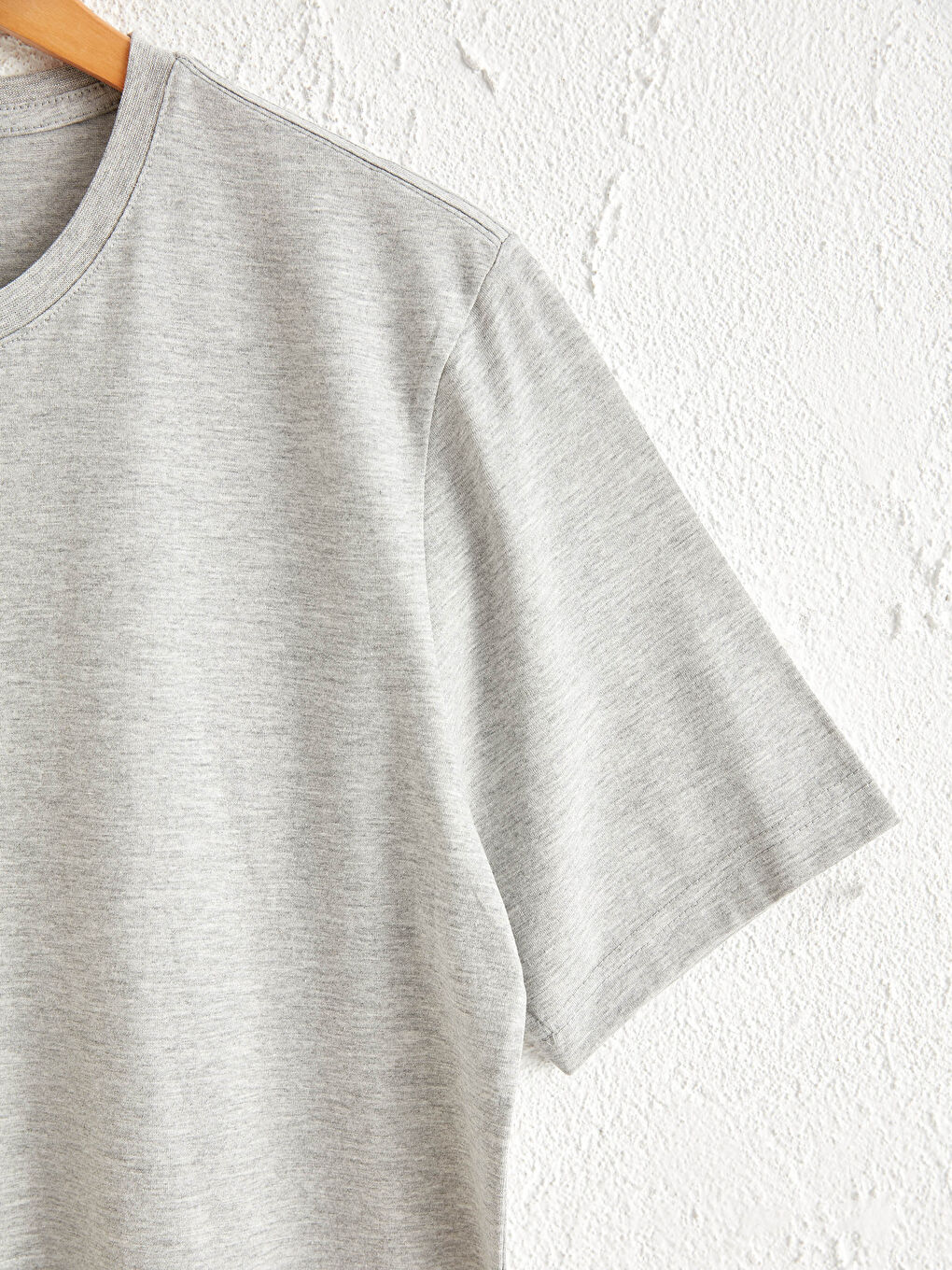 მრგვალი საყელო ძირითადი მოკლე სახელო ბამბის მაისური-3