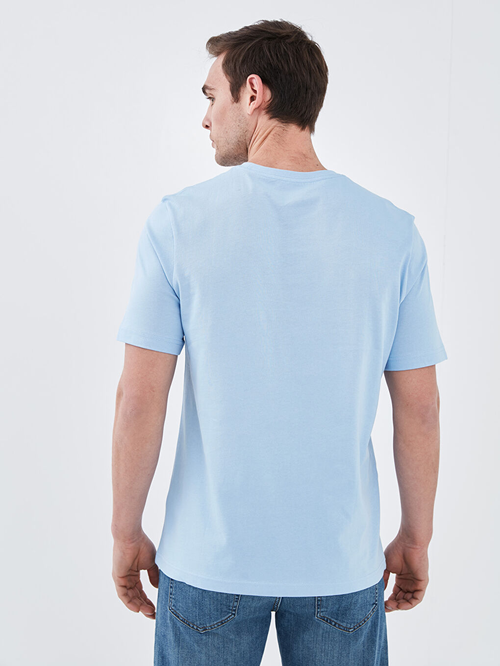 Crew Neck Basic Short Sleeve Cotton Men's T-Shirt-4