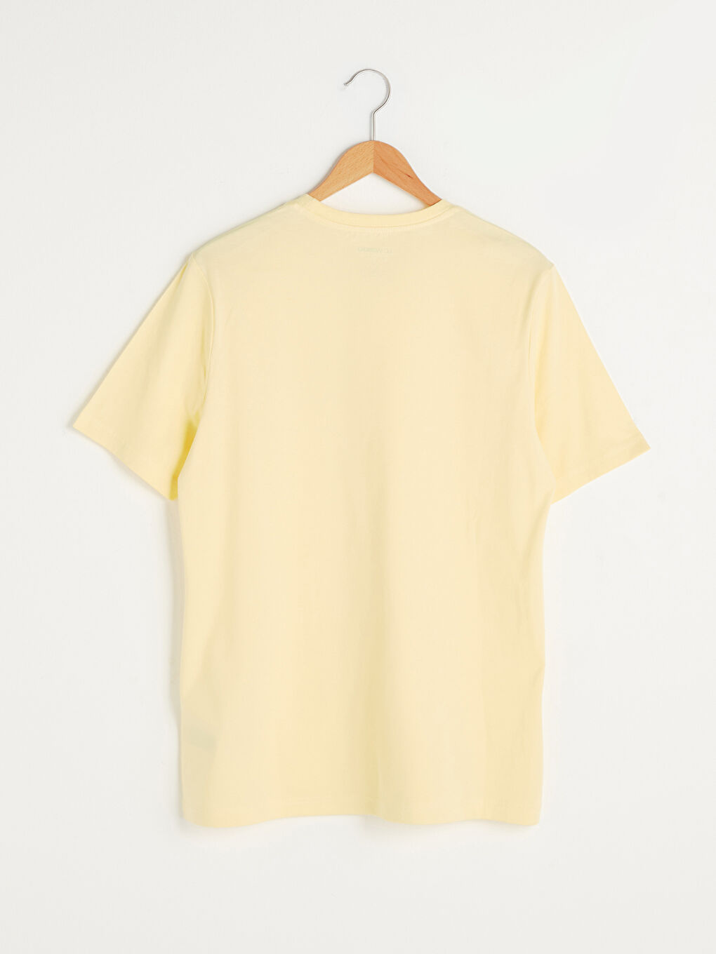 Sarı Bisiklet Yaka Basic Kısa Kollu Pamuklu Erkek Tişört-6