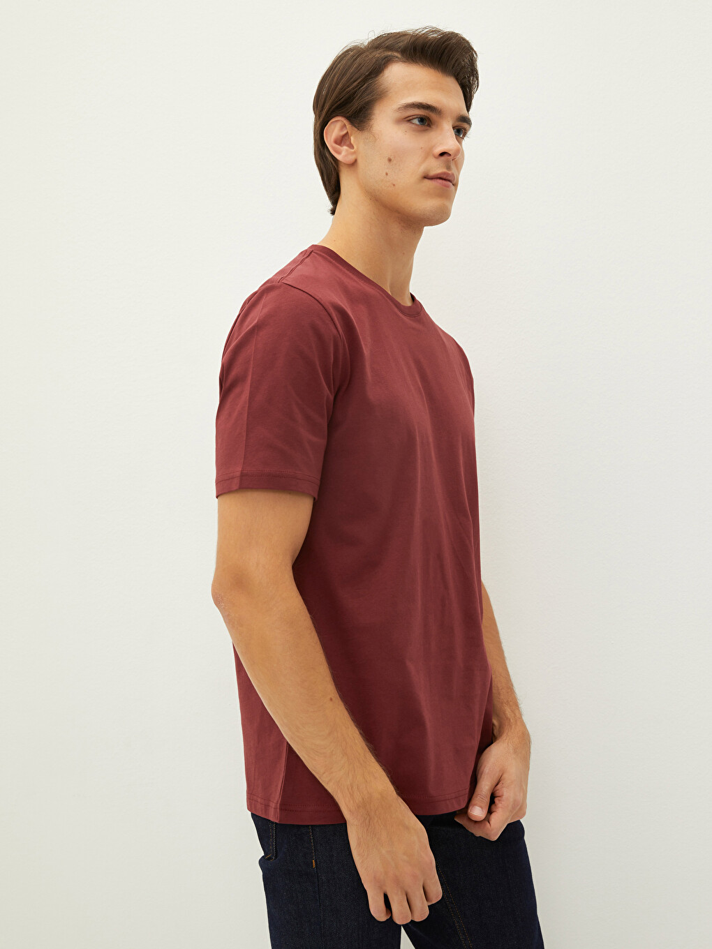 Crew Neck Basic Short Sleeve Cotton Men's T-shirt