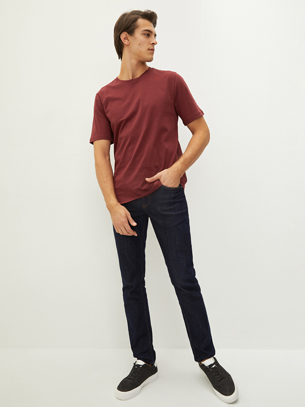 Crew Neck Basic Short Sleeve Cotton Men's T-shirt-2