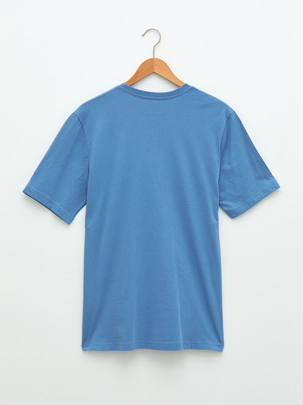 تي شيرت قطن كم قصير أساسي بياقة دائرية للرجال-2