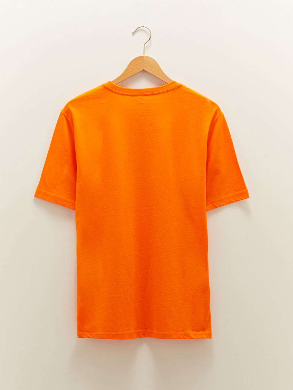 Turuncu Bisiklet Yaka Basic Kısa Kollu Pamuklu Erkek Tişört-7