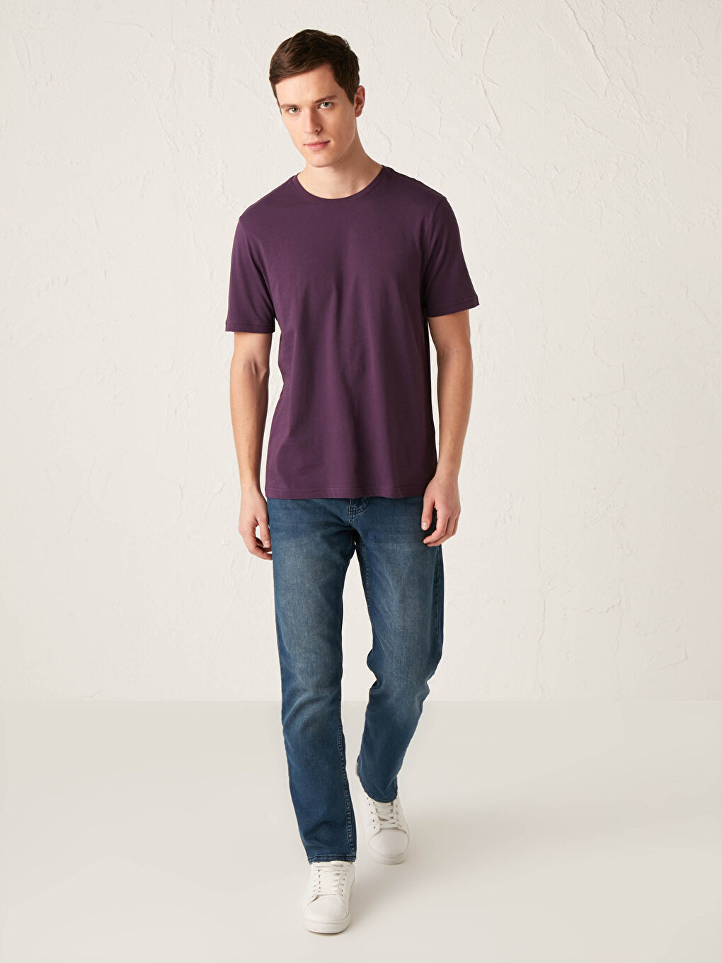 Crew Neck Basic Short Sleeve Cotton Men's T-Shirt-1