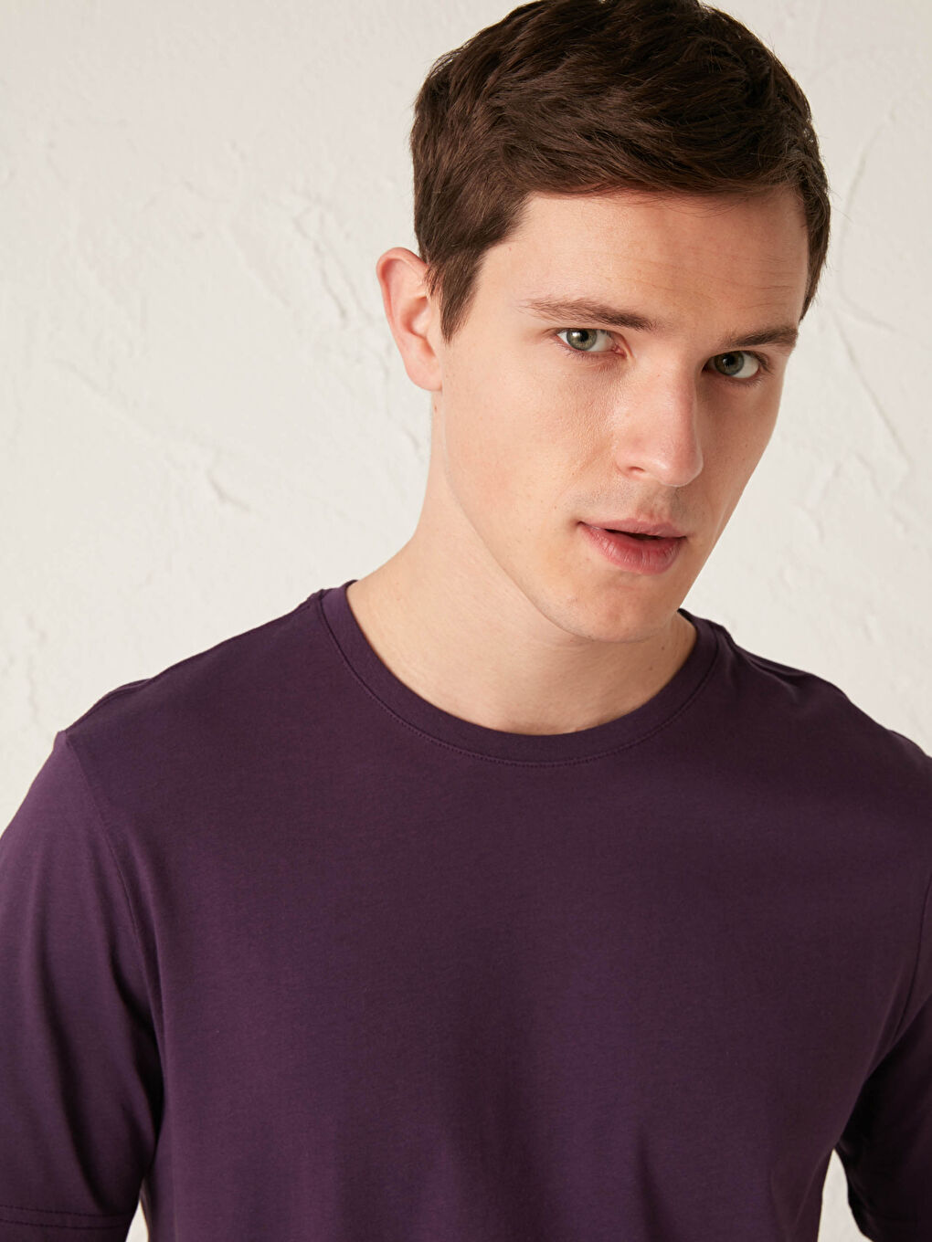 Crew Neck Basic Short Sleeve Cotton Men's T-Shirt-2