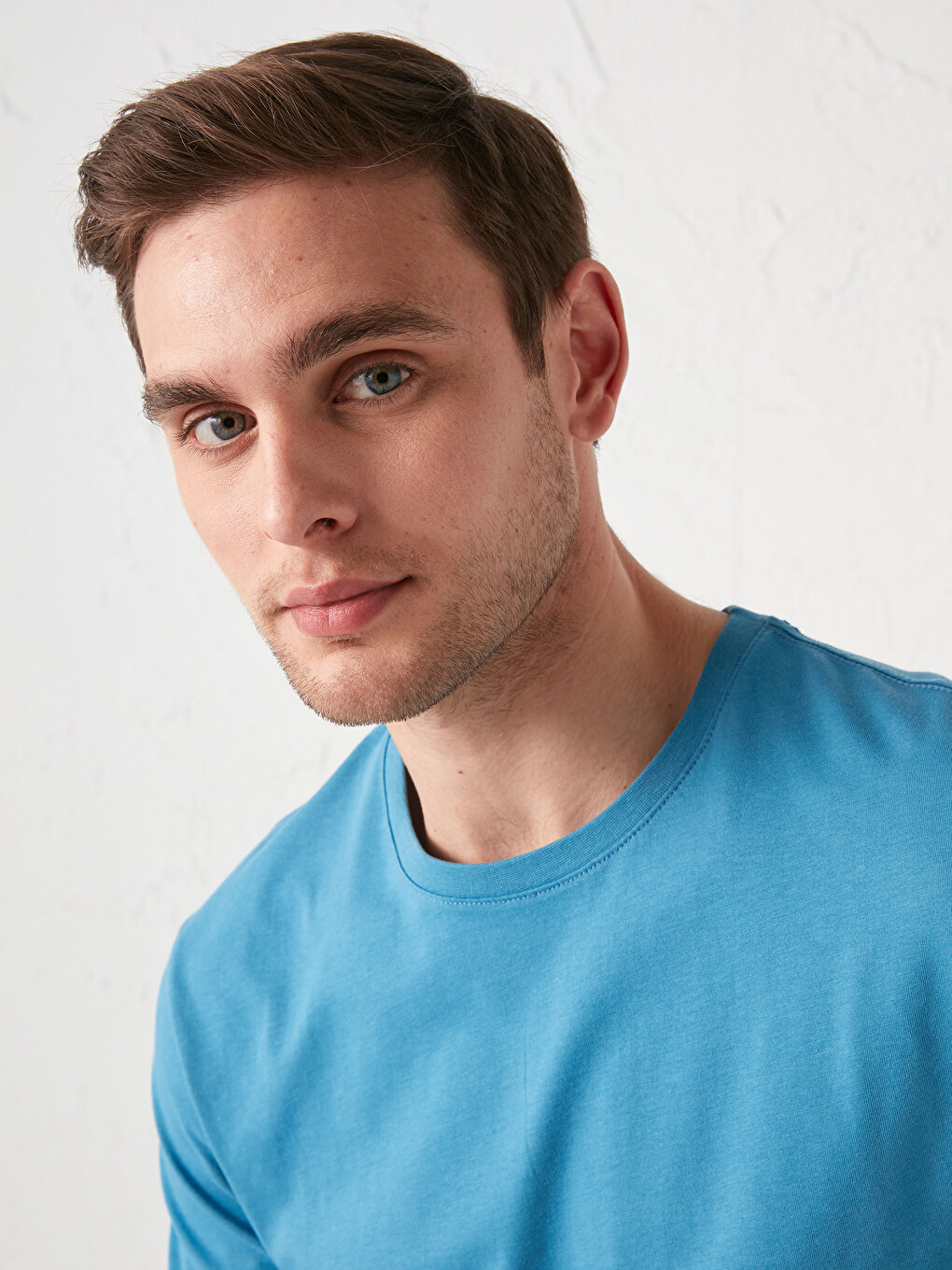 Tricou Basic Cu Guler Rotund Și Mânecă Scurtă Din Bumbac Pentru Bărbați-2
