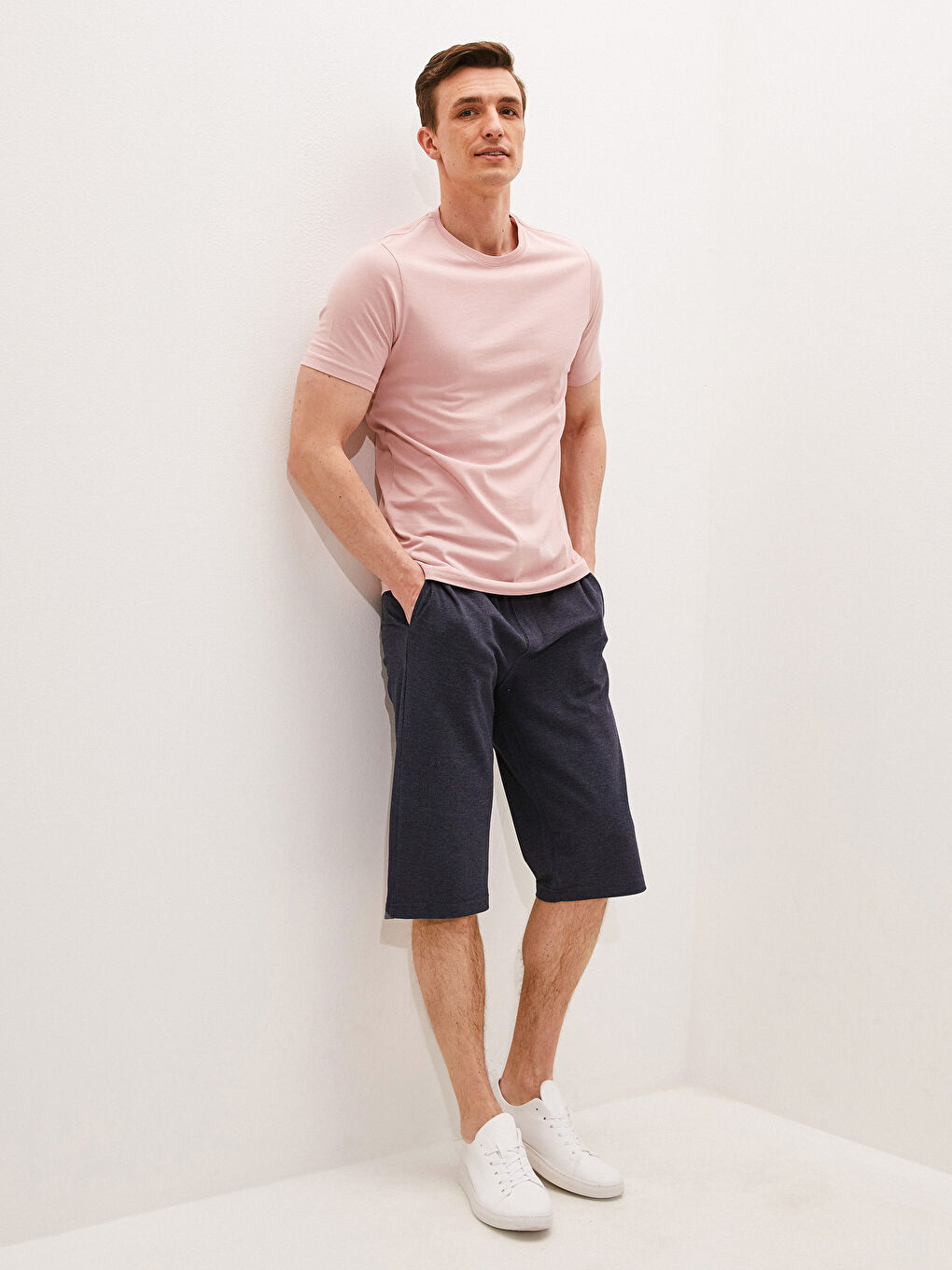 Crew Neck Basic Short Sleeve Cotton Men's T-Shirt-1