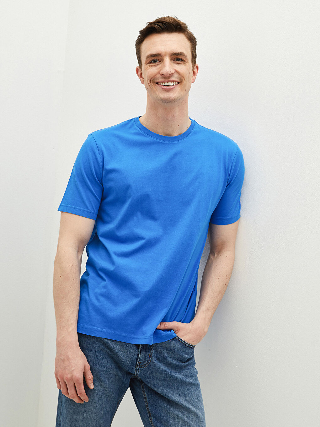 Mavi Bisiklet Yaka Basic Kısa Kollu Pamuklu Erkek Tişört