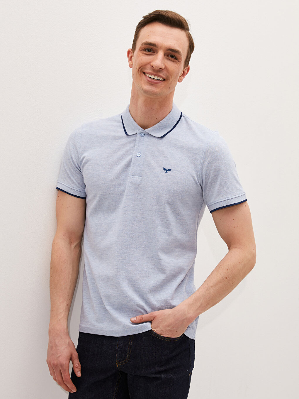 Polo Neck Short Sleeve Pique Men's T-Shirt