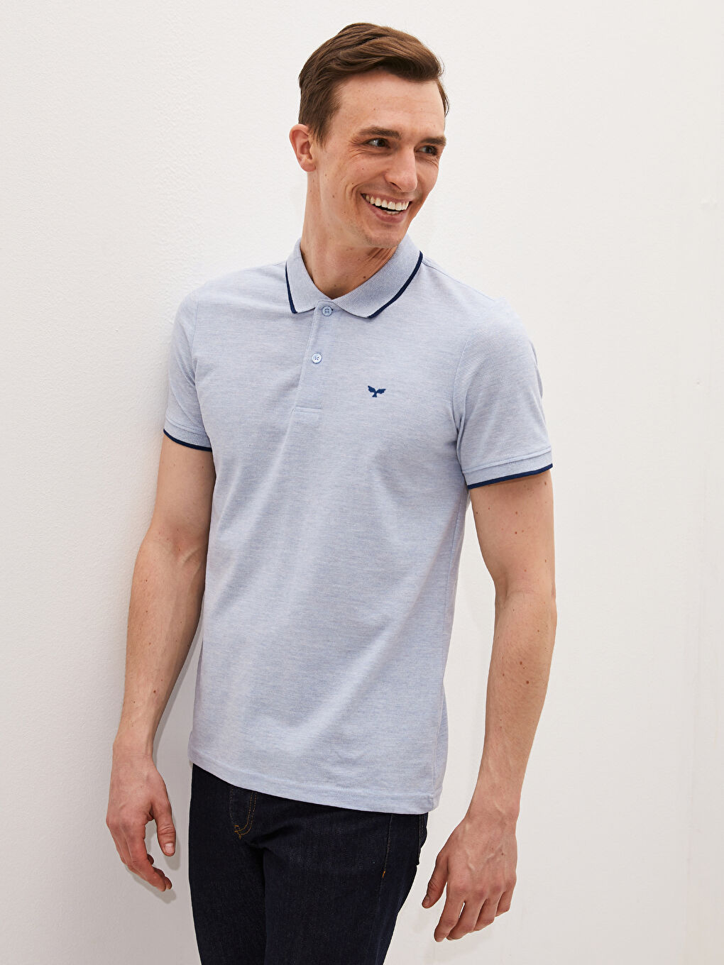 Polo Neck Short Sleeve Pique Men's T-Shirt-1