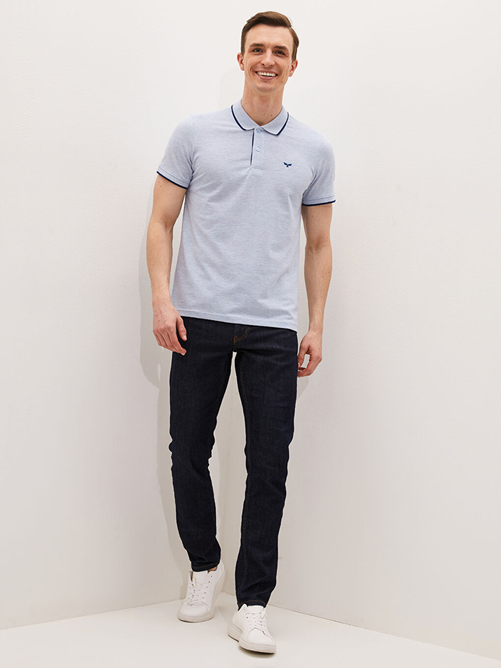 Polo Neck Short Sleeve Pique Men's T-Shirt-2