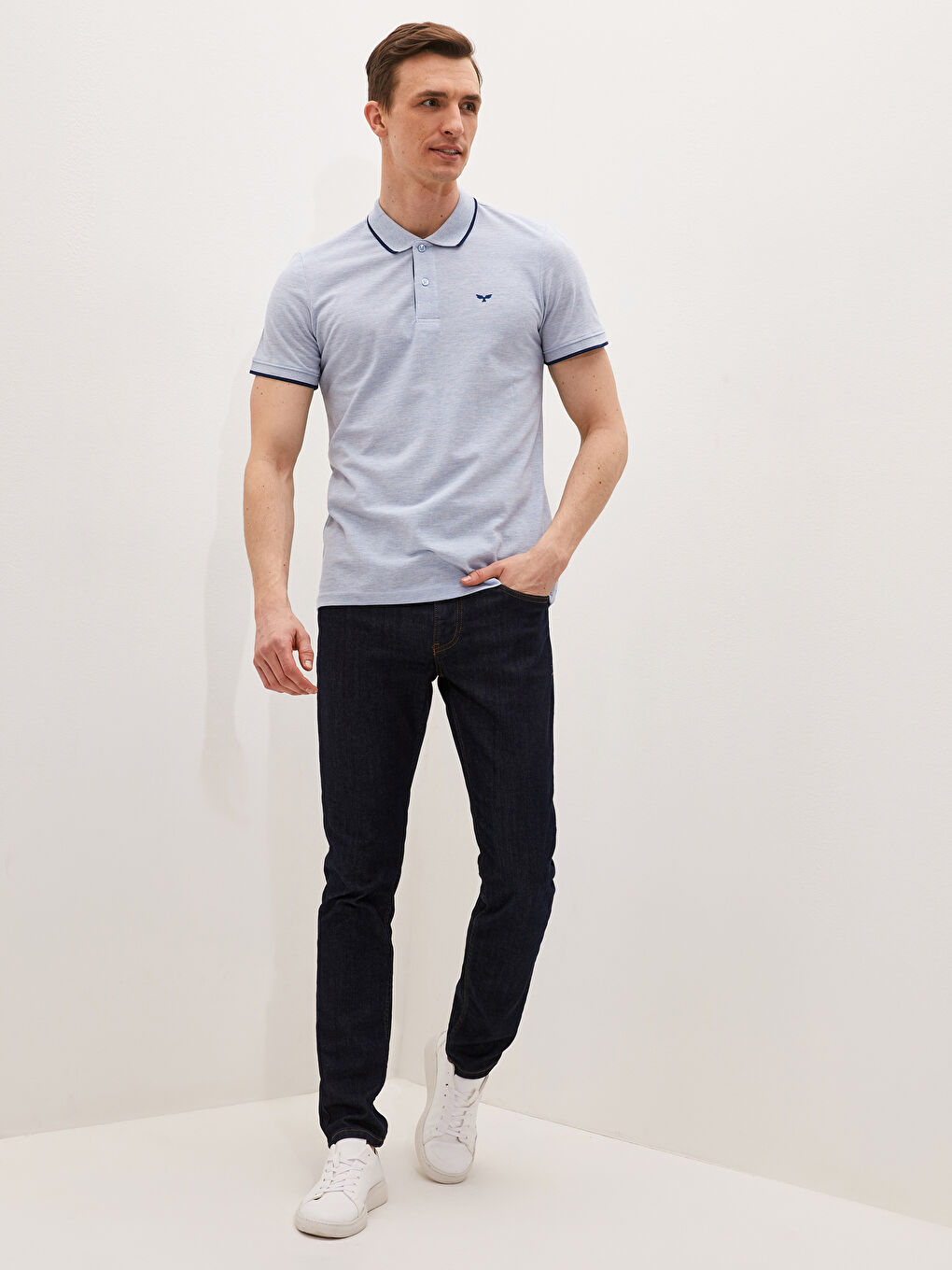 Polo Neck Short Sleeve Pique Men's T-Shirt-3