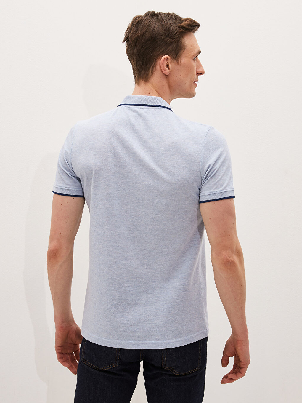 Polo Neck Short Sleeve Pique Men's T-Shirt-4