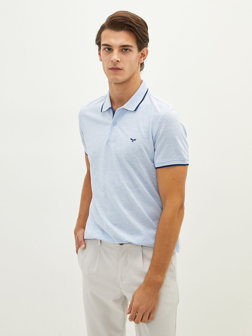 Polo Neck Short Sleeve Pique T-Shirt-3