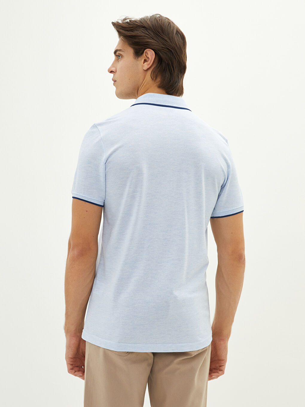 Polo Neck Short Sleeve Pique T-Shirt-5