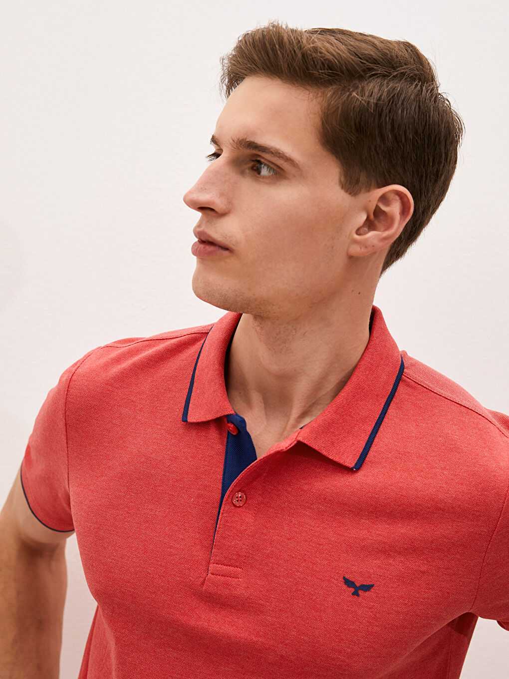 Mercan Polo Yaka Kısa Kollu Pike Erkek Tişört-3