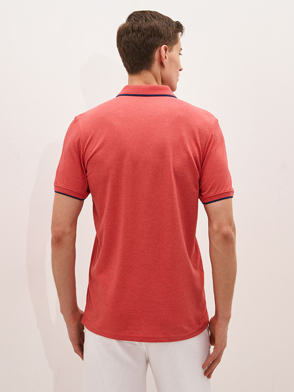 Mercan Polo Yaka Kısa Kollu Pike Erkek Tişört-4